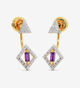New Aathviha Gold Diamond Stud Earrings
