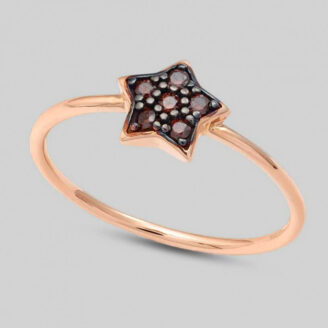 Anello oro zirconi marroni